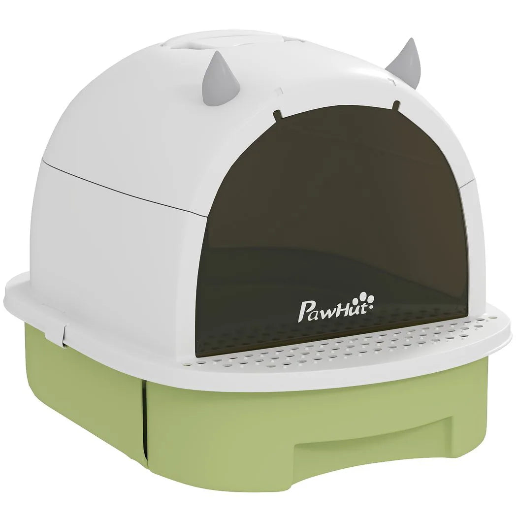 PawHut Enclosed Cat Litter Box with Pull-Out Drawer, Scoop and Deodorising Bags – Portable Privacy Tray