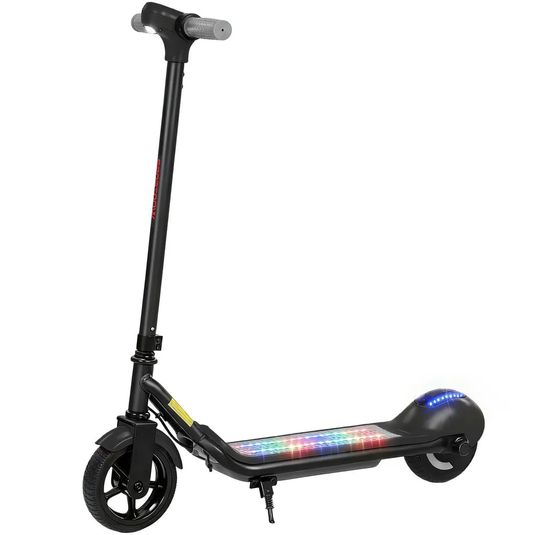 SPORTNOW Electric Scooter for Kids with LED Display, Kick-to-Start 110W Motor and RGB Lights – Green