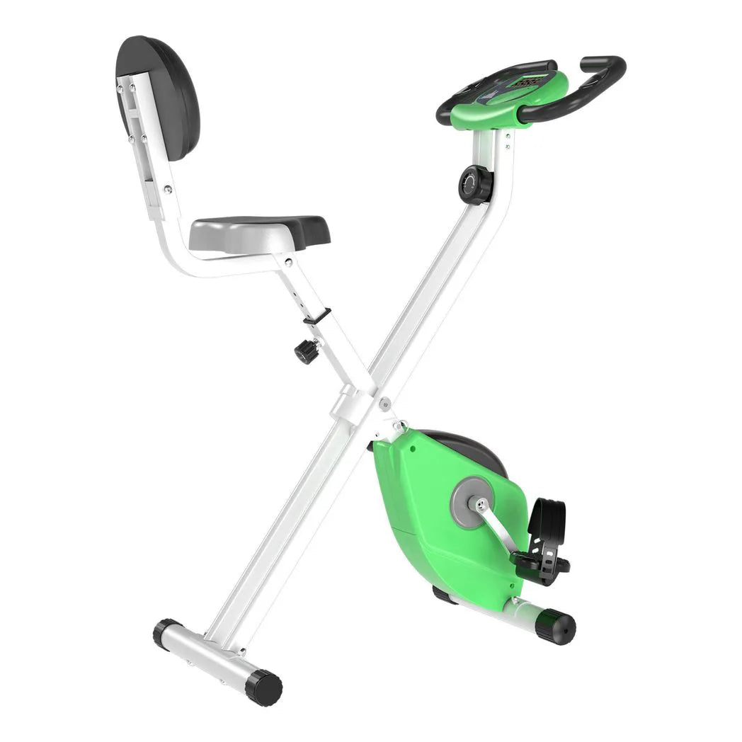 HOMCOM Folding Exercise Bike with 8-Level Magnetic Resistance, LCD Monitor & Pulse Sensor – Home Cardio, Green