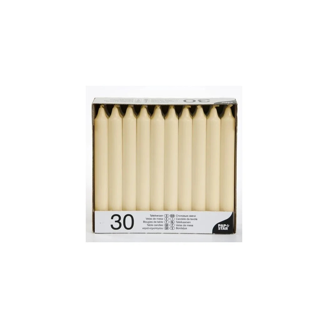 MM HOMESTORES Table Candles 8" Pack of 30 – Dining & Home Decor, Cream