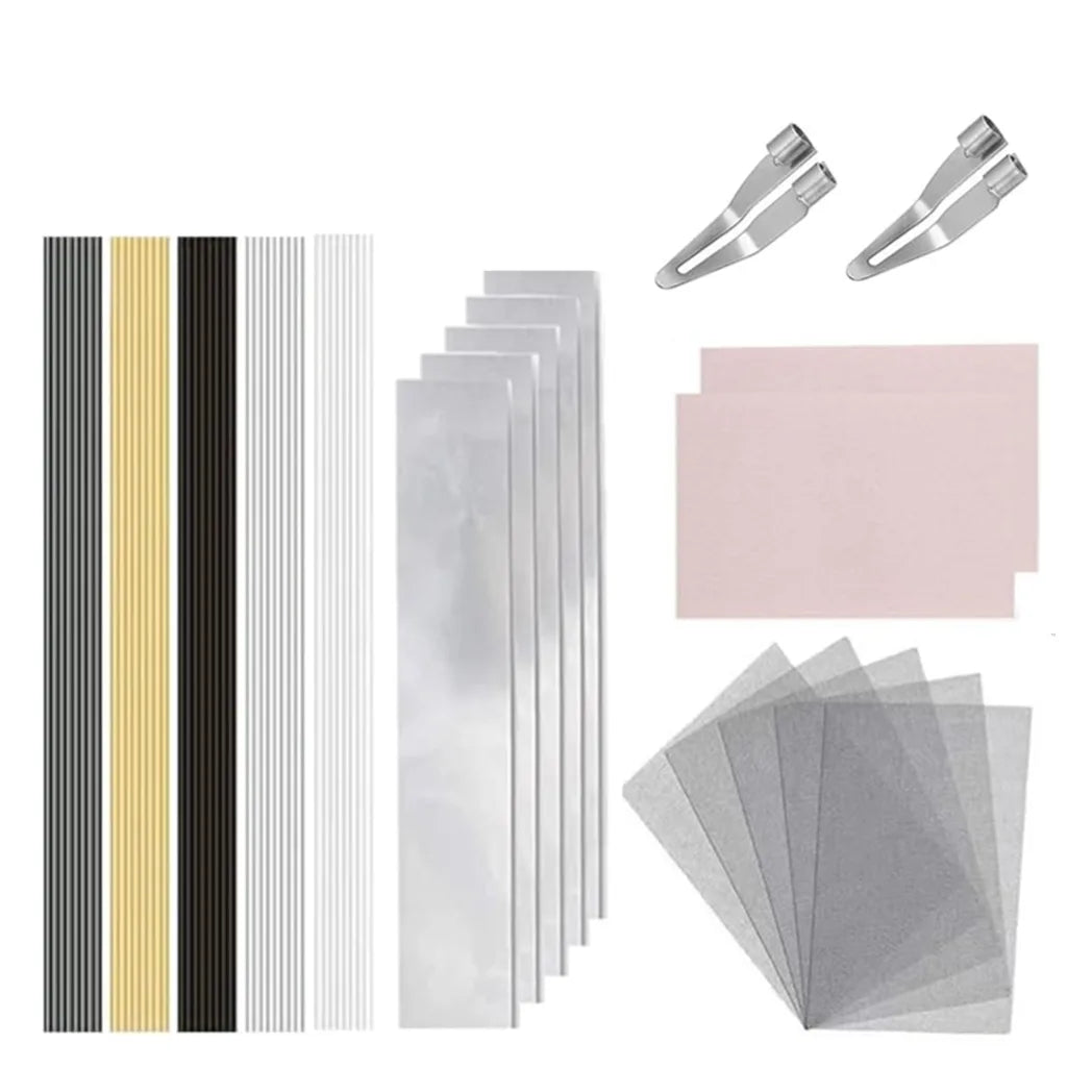 65-Piece Plastic Welding Rod Kit – TPO, ABS, PP, PE & PU Rods with Metal Foil, Steel Mesh and Sandpaper