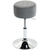 HOMCOM Adjustable Swivel Bar Stool with Velvet-Feel Padded Seat – Single Kitchen Breakfast Barstool, Grey