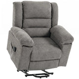 HOMCOM Oversized Riser Recliner Chair with Massage and Heat, Power Lift, Wide Seat and Back, Grey
