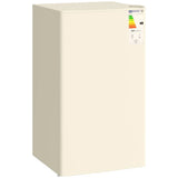 HOMCOM 91L Under Counter Fridge with 10L Chiller Box and Reversible Door – Compact Mini Fridge, Beige