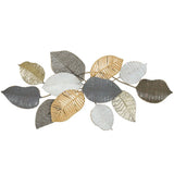 HOMCOM Leaf Design Metal Wall Art