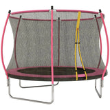 SPORTNOW 10ft Outdoor Trampoline with Enclosure Net, Padded Poles & Spring Cover – Garden Trampoline, Pink