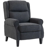 HOMCOM 132° Push-Back Recliner Armchair with Extended Footrest and Steel Frame – Living Room Chair, Dark Grey