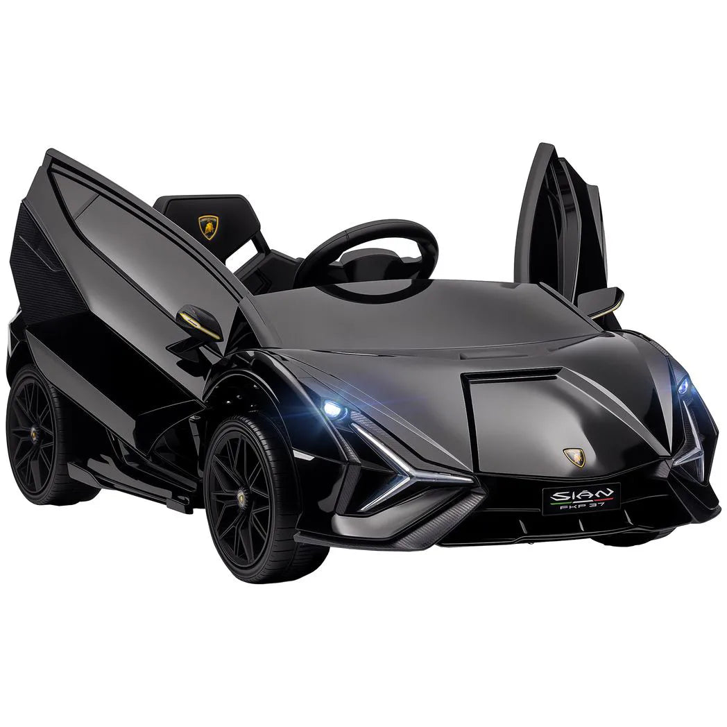 HOMCOM Licensed Lamborghini Sian 12V Kids Electric Ride-On Car with Dual Motors, Remote Control & Music – Black