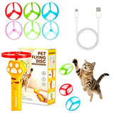 Rechargeable Cat Disc Launcher Interactive Cat Fetch Launcher with 10 Flying Cat Pet Toys (US Logistics For USPS/DHL/Fedex/UPS. No designated logistics accepted，TK/TMEU only For self-pickup）