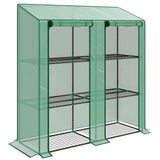 Outsunny Six-Shelf Portable Greenhouse with Two Roll-Up Doors & PE Cover – Steel Frame Plant Greenhouse