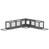 PawHut 250cm Extra Long Wooden Cat Tunnel with 8 Doors – L-Shape or Rectangle Outdoor Cat Enclosure, Dark Grey