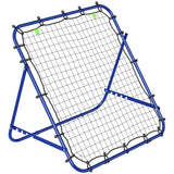 HOMCOM Adjustable Football Rebounder Net with Steel Frame – Kickback Training Target for Teens & Adults, Blue