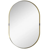 HOMCOM Wall Mirror, Bathroom Mirror with Elevated Aluminium Alloy Frame, 60 x 90 cm, Gold Tone