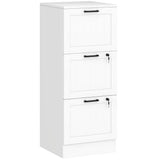 HOMCOM 3 Drawer Filing Cabinet with Lock – Office Storage with Adjustable Hanging Bars for A4 & Letter Files, White