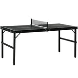 SPORTNOW 5ft Mini Table Tennis Table with Net & Aluminium Frame – Folding Indoor Outdoor Ping Pong Table, Black