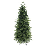 HOMCOM Geneva Fir 6ft Artificial Christmas Tree – Hinged, 1610 Branch Tips, Flame Retardant, Foldable Steel Stand, Green