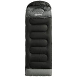 Outsunny 3-Season Sleeping Bag for Adults with L-Shaped Zip – Lightweight, Compact Camping Sleeping Bag, Black
