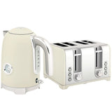 HOMCOM Retro Kettle and 4-Slice Toaster Set with Thermometer & Otter Thermostat – 1.7L 3000W, Grey