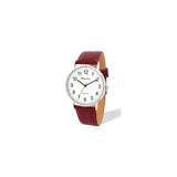 Ravel Unisex Big White Dial Watch with Brown Leatherette Strap