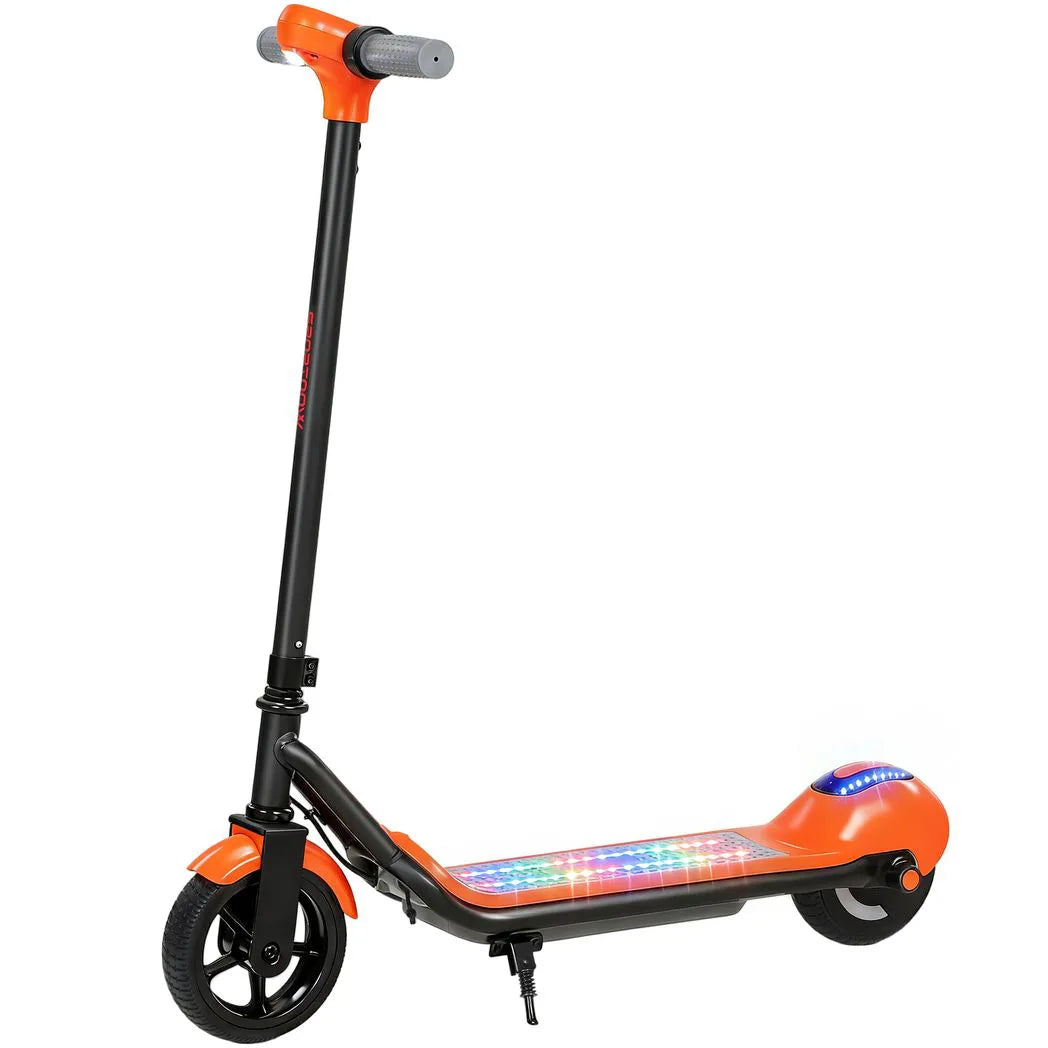 SPORTNOW Kids Electric Scooter with LED Display, 110W Motor & RGB Lights – Kick-to-Start, Green