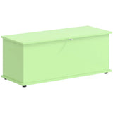 HOMCOM 114L Storage Chest Bench with Safety Hinge and Non-Slip Feet – Bedroom Blanket Box and Hallway Trunk, Green