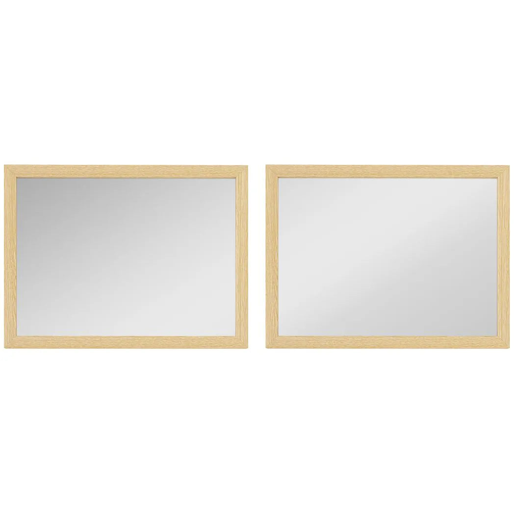HOMCOM Wall Bathroom Mirror, 30 x 40 cm Wall-Mounted Mirror for Living Room, Bedroom, Hallway, Set of 2