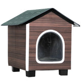 PawHut Insulated Outdoor Cat House with Elevated Base and Cushion – Water-Resistant Cat Shelter, Red-brown