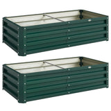 Outsunny Set of 2 Raised Beds for Garden, Galvanised Outdoor Planters for Herbs Vegetables