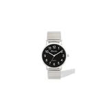 Ravel Men's Everyday Black Dial Watch with Silver Stainless Steel Expander Bracelet, 36mm