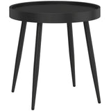 Outsunny 49.5 cm Round Garden Side Table with UV-Resistant Tray-Style Top and Metal Legs – Indoor Outdoor, Black