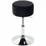 HOMCOM Adjustable Swivel Bar Stool with Velvet-Feel Padded Seat and Round Base – Kitchen Breakfast Stool, Black