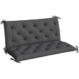 Outsunny 2 Seater Garden Bench and Swing Chair Cushion with Ties, 110 x 120cm, Black