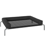 PawHut Elevated Dog Bed with Removable Bolsters – Raised Mesh Pet Cot for Medium Breeds, Indoor & Outdoor, Black