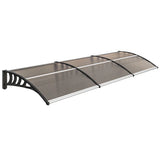 Outsunny 303 x 96cm Front Door Canopy with Polycarbonate Panels – UV-Resistant Rain Shelter Awning, Brown