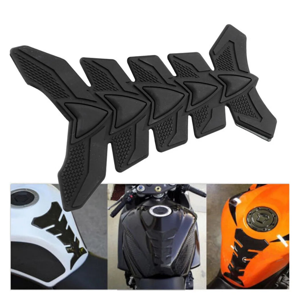Universal Motorcycle Fuel Tank Protector Pad with Self-Adhesive Backing – Scratch Protection, Black