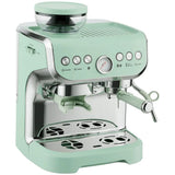 HOMCOM 15 Bar Espresso Machine with Adjustable Grinder, Steam Wand and 2L Tank – Semi-Automatic, Light Green