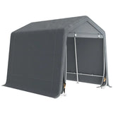 Outsunny 8 x 6.5ft Waterproof Garden Storage Shed Bike Tent with Roll-Up Zipper Door – Dark Grey