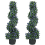 HOMCOM Artificial Lavender Topiary Tree Set of 2