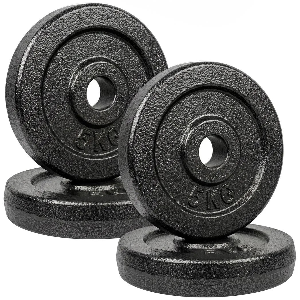 SPORTNOW Weight Plates Set, 4 x 5kg Metal Discs with 1"/2.5cm Hole – Dumbbell & Barbell Plates for Home Gym