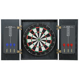 SPORTNOW Bristle Dartboard with Wooden Cabinet, 6 Steel Tip Darts & Two Scoreboards – Games Room Darts Set, Black