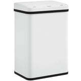 HOMCOM 40L Stainless Steel Sensor Bin with Soft-Close Lid – Touchless Motion Sensor Kitchen Waste Bin, White