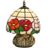 HOMCOM Handcrafted Classic Stained Glass Bedside Lamp