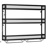 HOMCOM Wall-Mounted Wine Rack with LED Lights, Glass Holders and Open Shelf – Black Metal Rack for 36 Bottles