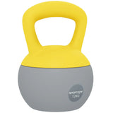 SPORTNOW 12kg Soft Kettlebell with Wide Non-Slip Handle & Flat Base – Home Gym Strength Training, Yellow/Grey