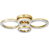HOMCOM 4-Ring LED Flush Mount Ceiling Light with 3 Colour Temperatures – Modern Lighting, Gold Tone