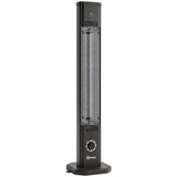 Outsunny 2000 W Electric Infrared Patio Heater with Cover – Free Standing or Wall Mounted, IP65, Black