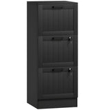 HOMCOM 3 Drawer Lockable Filing Cabinet with Adjustable Hanging Bars for A4 & Letter Files, Black
