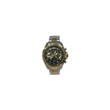 Christyan Arden Mens New FK Fashion Dated Multi Black Dial Analogue 2 Tone Metal Bracelet Strap Watch
