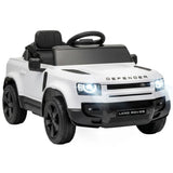 AIYAPLAY Land Rover Licensed 12V Kids Ride-On Car with Remote, Suspension and Soft Start – Lights and Music, White