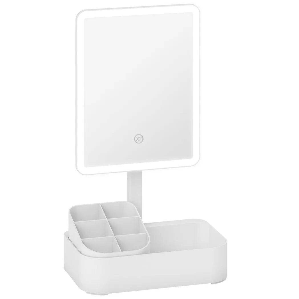 HOMCOM Makeup Mirror with Lights, Rechargeable Vanity Mirror with Touch Screen